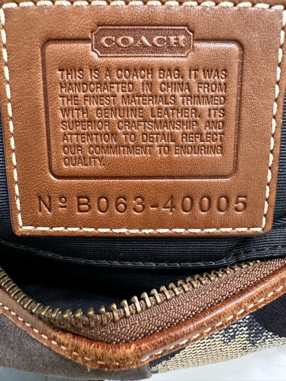 Coach Denim Patchwork Demi Bag Blue Multi Leather Trim Baguette Vintage Y2K - Picture 6 of 14